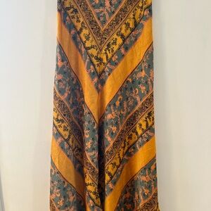 Free People Maxi Skirt in Orange and Green
